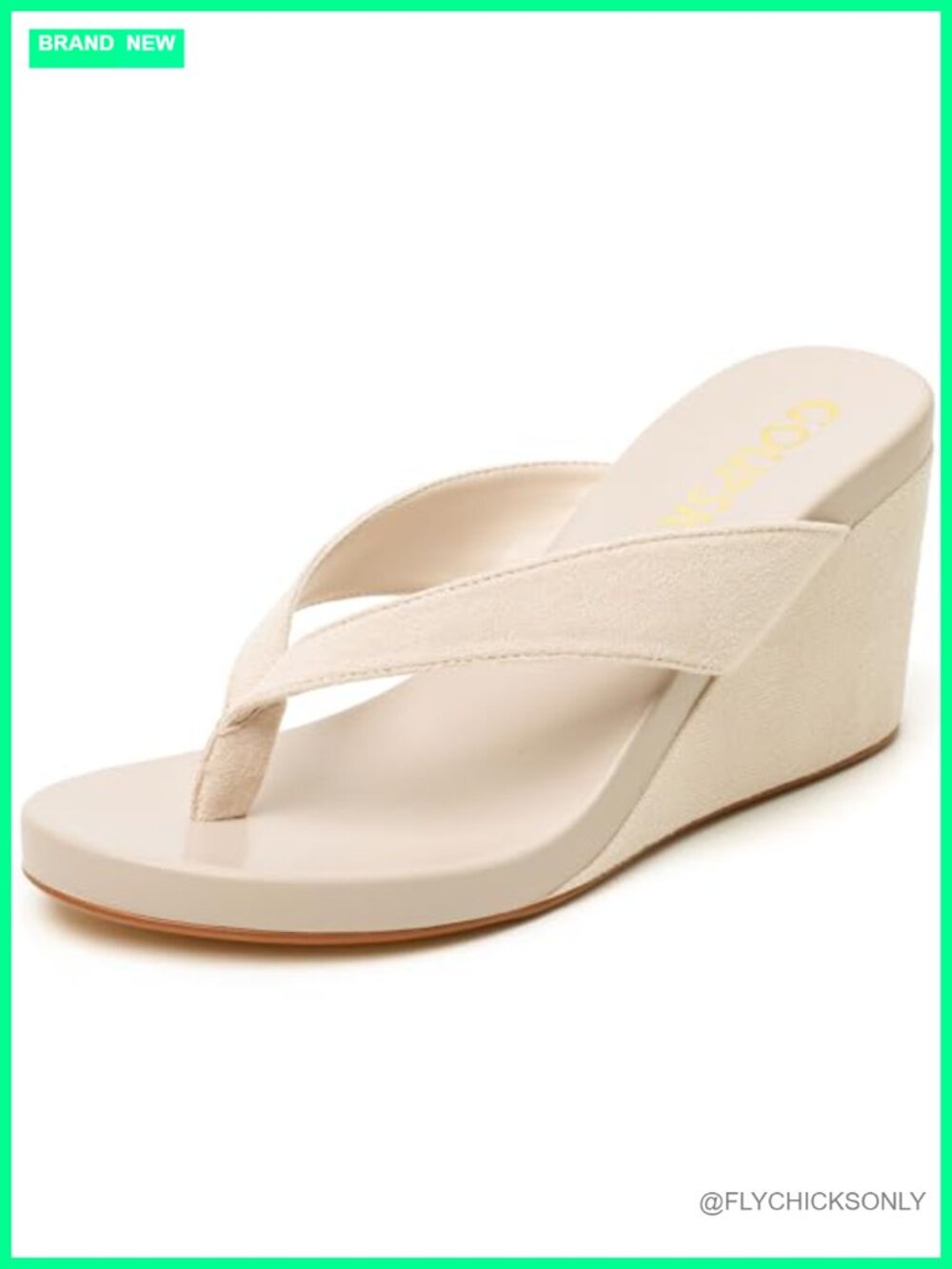 Faux Suede Wedge Flip Flops Open Toe Platform Sandals Slip On Summer Beach